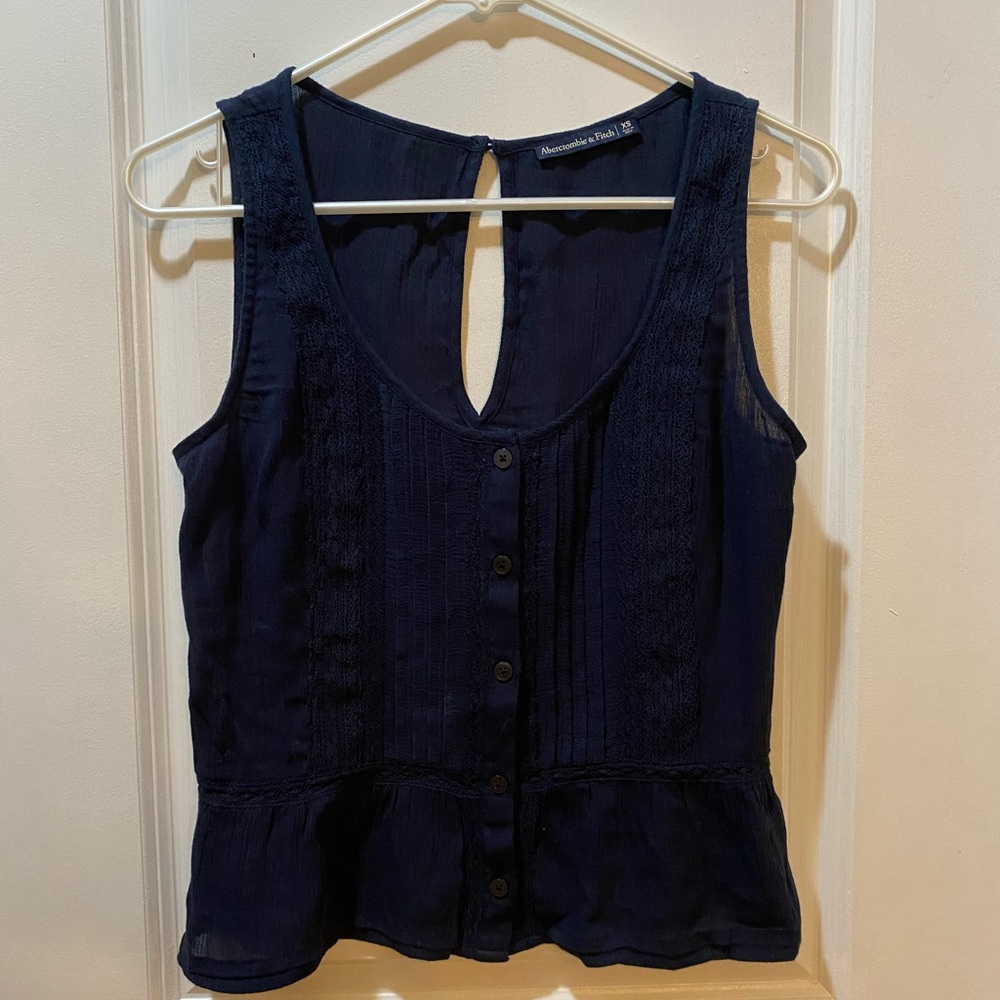 Navy Abercrombie and Fitch Lace top